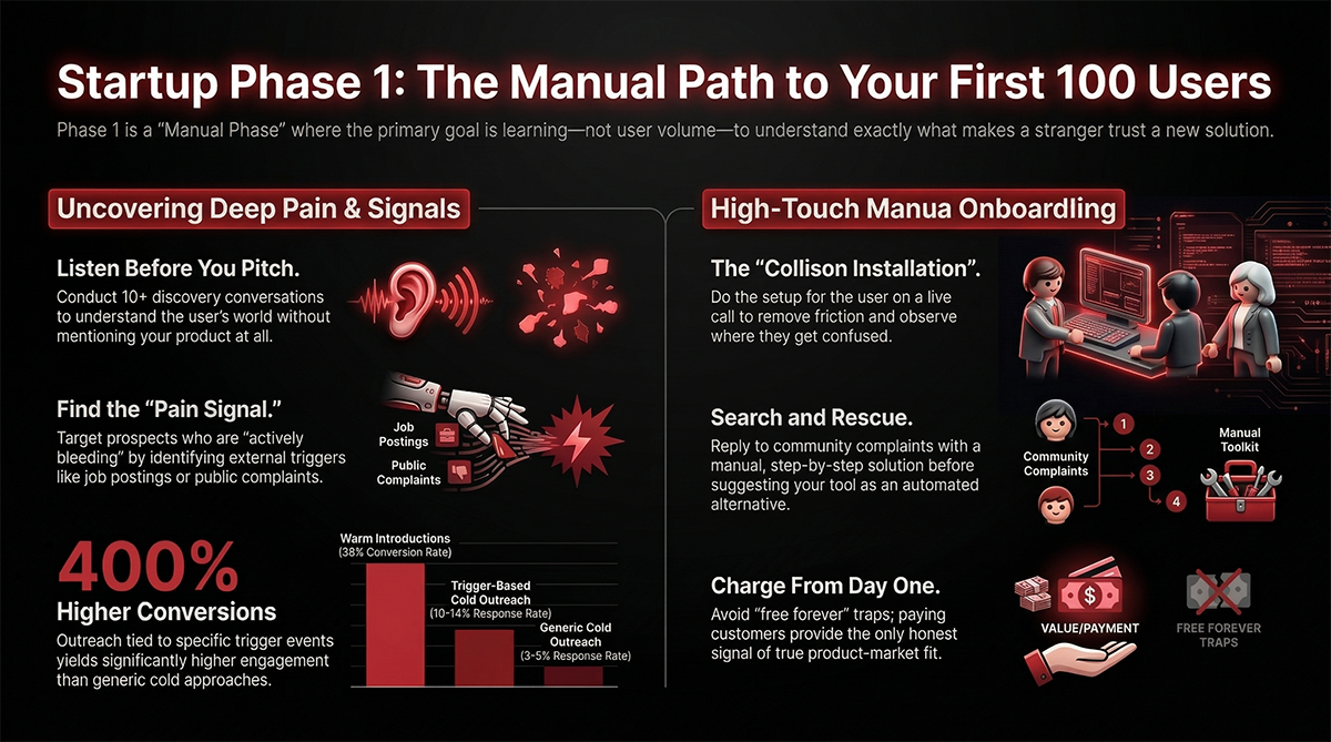Manual customer acquisition tactics for early-stage startups