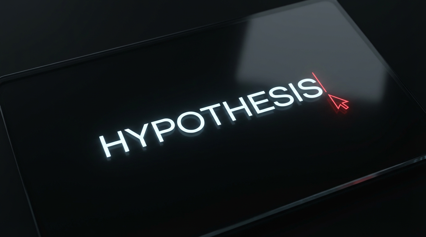 Tablet screen displaying HYPOTHESIS - representing scientific testing approach